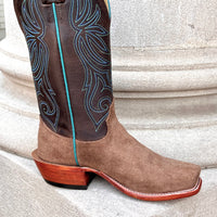 Fenoglio Chocolate Fuji Rough Outs w/ Turquoise