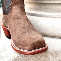 Fenoglio Chocolate Fuji Rough Outs w/ Turquoise