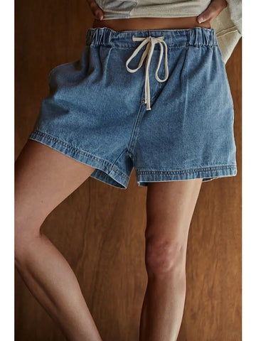 Wide Leg Drawstring Short