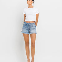 Vervet High Rise Frayed Hem A Line Shorts Darkroom