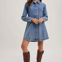 Bluivy Denim Button Down Shirt Dress