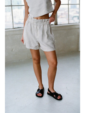 Linen Wide Leg Short
