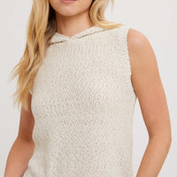 Blu Ivy Knit Sweater Hoodie Sleeveless Top
