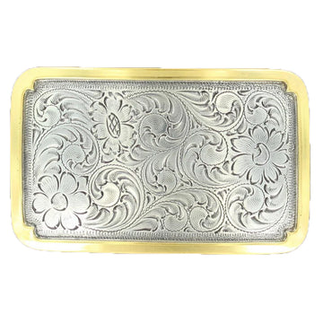 Nocona Rectangle Floral Scroll Buckle 37230