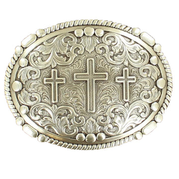 Nocona Oval Rope Edge Triple Cross Buckle 37980