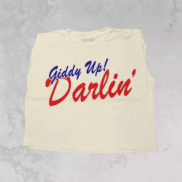 Giddy Up Darlin Cropped Muscle Tee