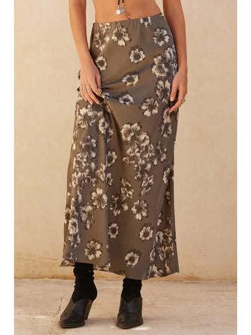 Flower Satin Maxi