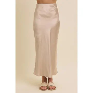 Champagne Satin Skirt