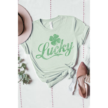 HRT & LUV Lucky Four Leaf Clover Graphic Tee