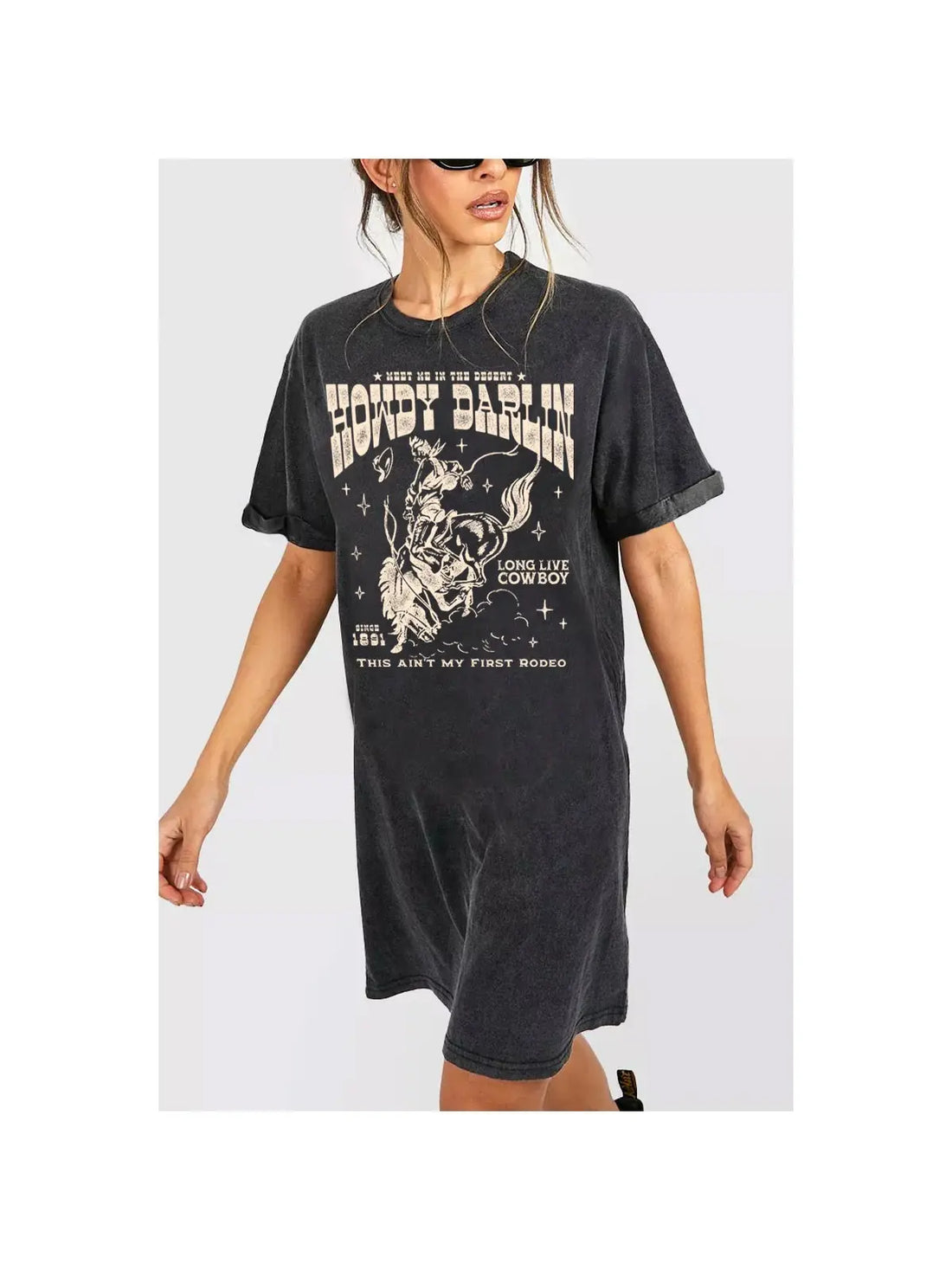 HRT & LUV Howdy Darlin Cowboy Graphic Dress