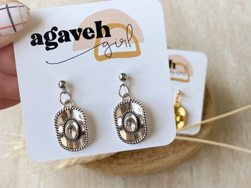 Agaveh Girl Howdy Silver Dangle Earrings