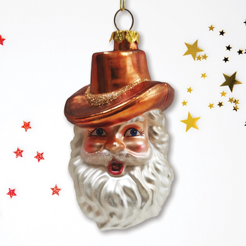 Western Cowboy Santa Ornament