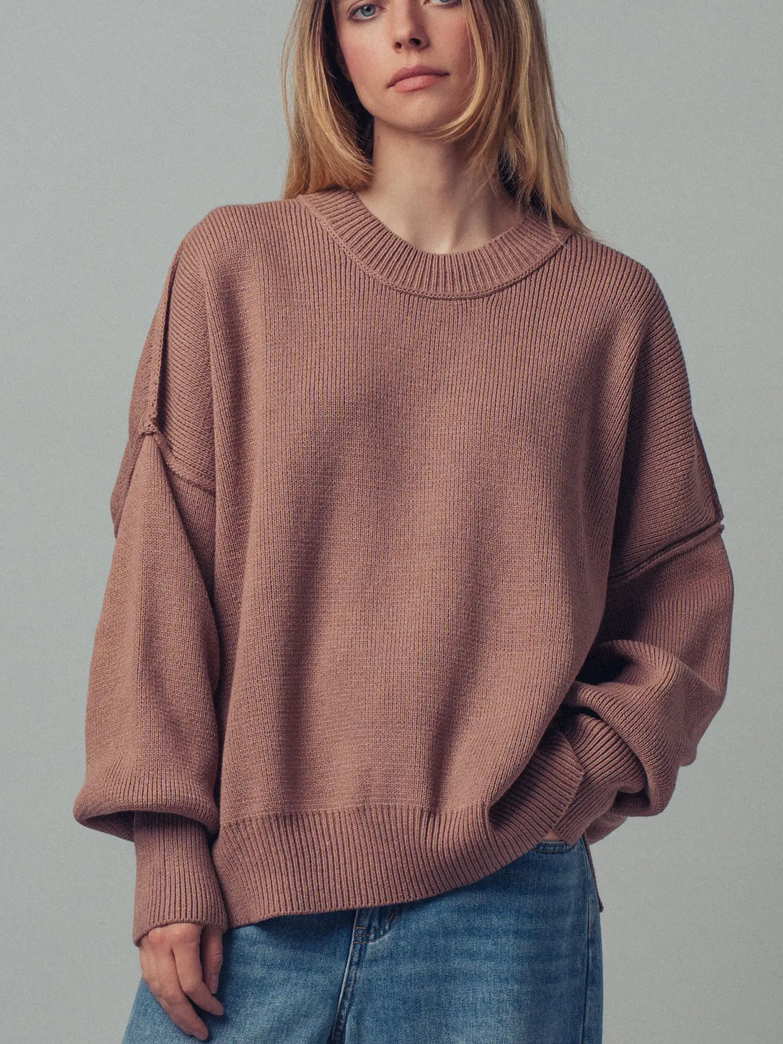 Oversized Cotton Blend Sweater