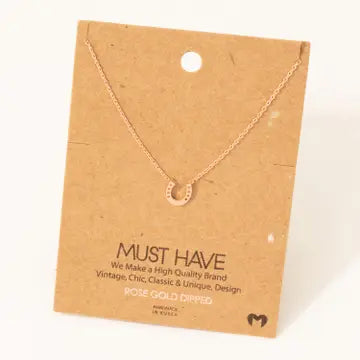 FAME Horseshoe Necklace - Rose Gold