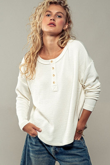 Urban Daizy Textured Knit Henley