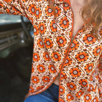 Lil Bees Bohemian California Poppy Zipper Blouse