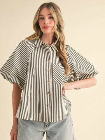 Striped Bubble Top