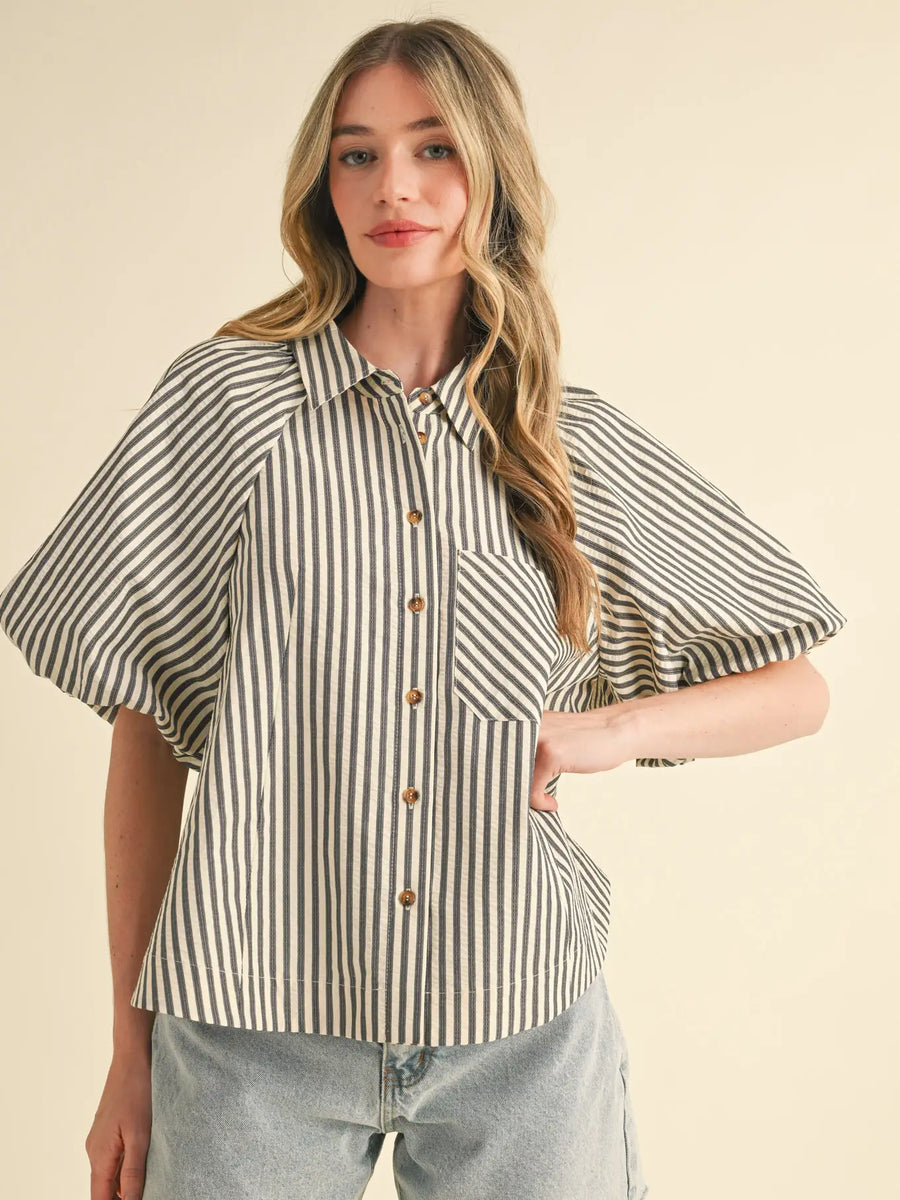Striped Bubble Top