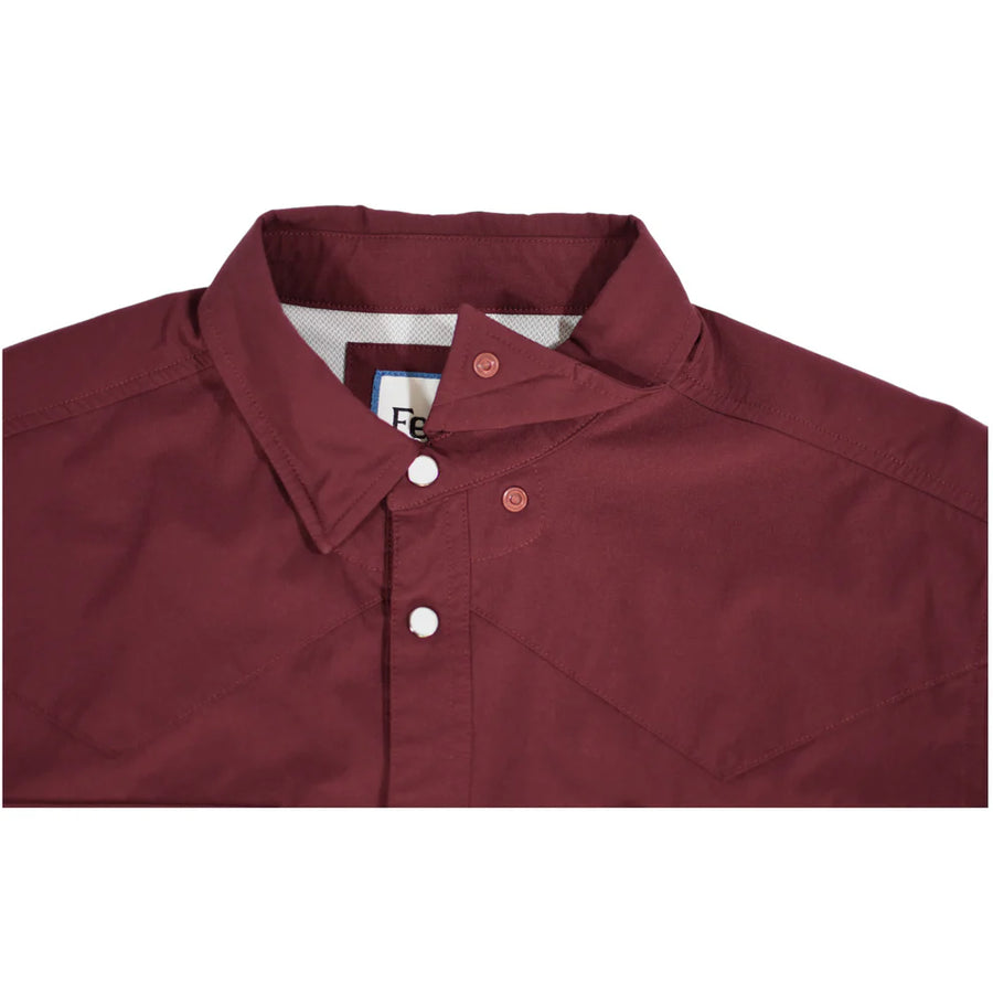 Ferrell Brand Maroon Long Sleeve Snap Shirt