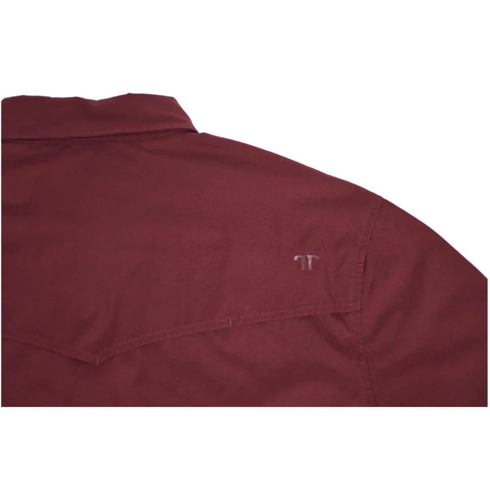 Ferrell Brand Maroon Long Sleeve Snap Shirt