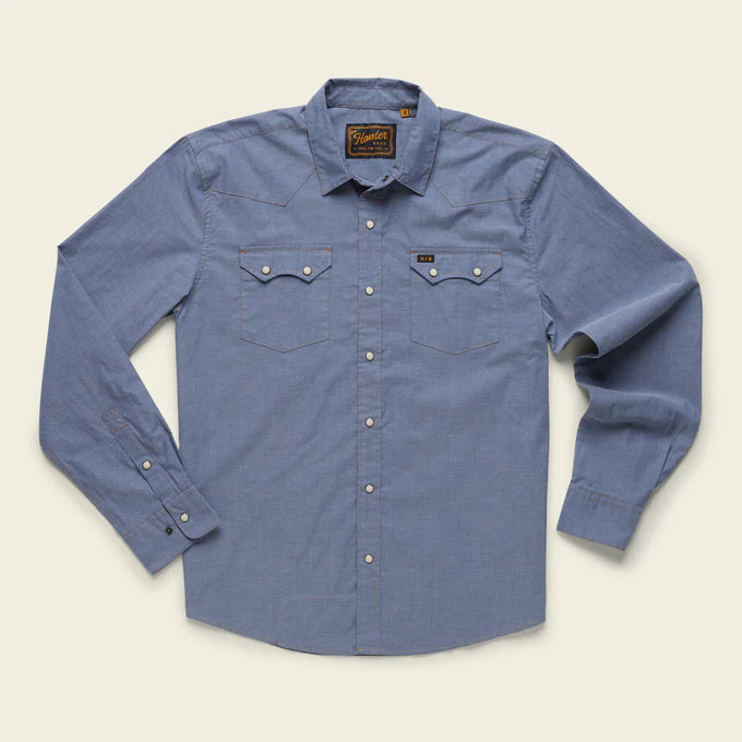 Howler Bros Crosscut Snapshirt - Classic Blue Chambray