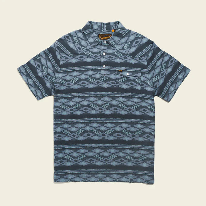 Howler Bros Ranchero Jacquard Polo - Zango Blue Shimmer