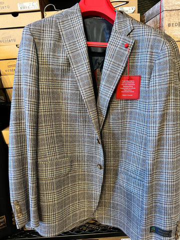 Blazer Gray/Brown/Blue Plaid