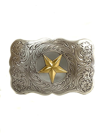 Nocona Rectangle Gold Star Cutout Buckle 37232