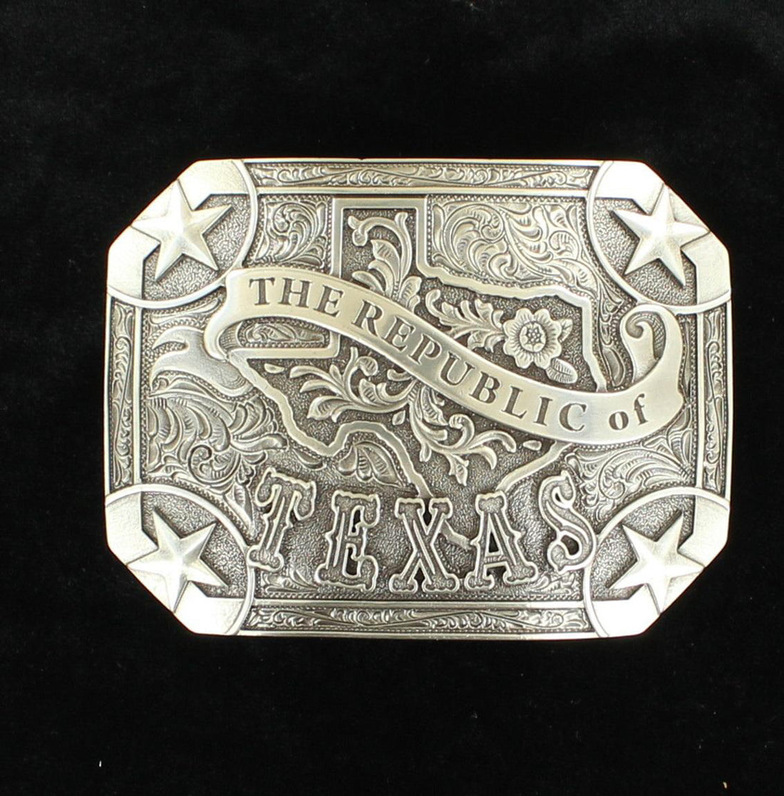 Nocona Rectangle Smooth Edge Republic of Texas Buckle 37983