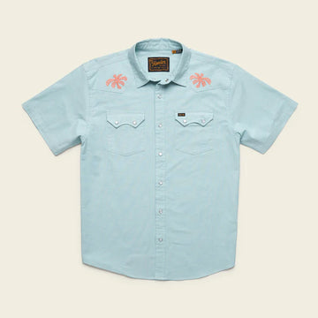 Howler Bros Crosscut Deluxe Shortsleeve Shirt Fronds Nile Blue