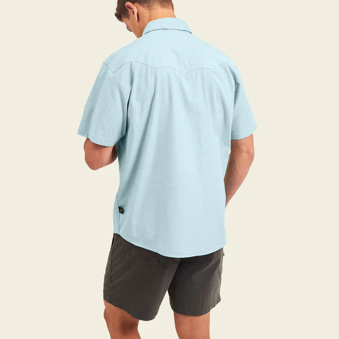 Howler Bros Crosscut Deluxe Shortsleeve Shirt Fronds Nile Blue