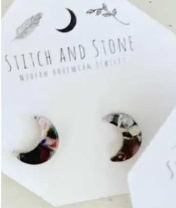 Stitch and Stone Acetate Moon Earrings