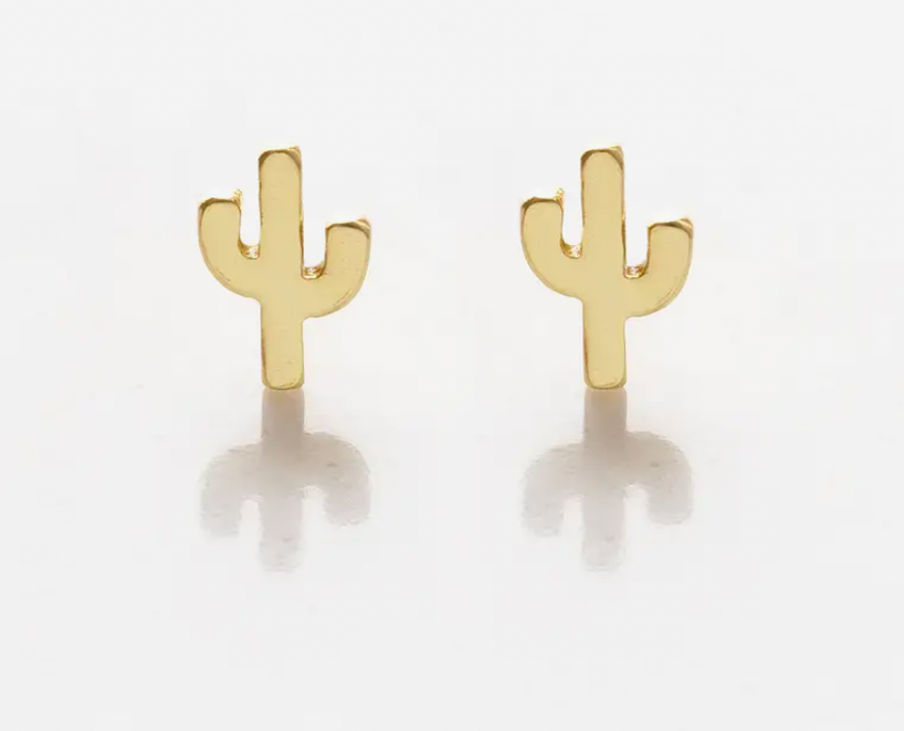 Stitch and Stone Tiny Cactus Stud Earrings