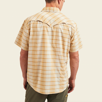 Howler Bros Open Country Tech Shirt - Braden Plaid: Brown Rice