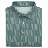 GenTeal Green 3D Cubes Printed Performance Polo