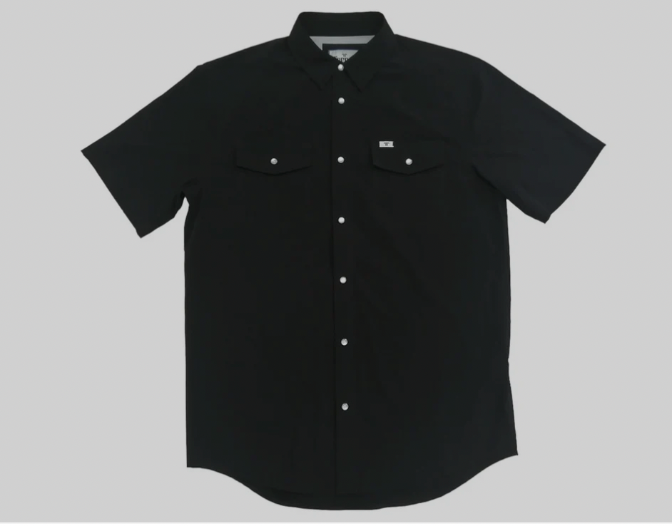 Ferrell Brand Black Short Sleeve Snap Shirt