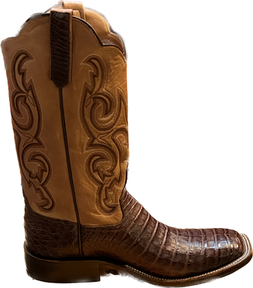 Rios of Mercedes Men's Chocolate Caiman Belly Toast Remuda Boots