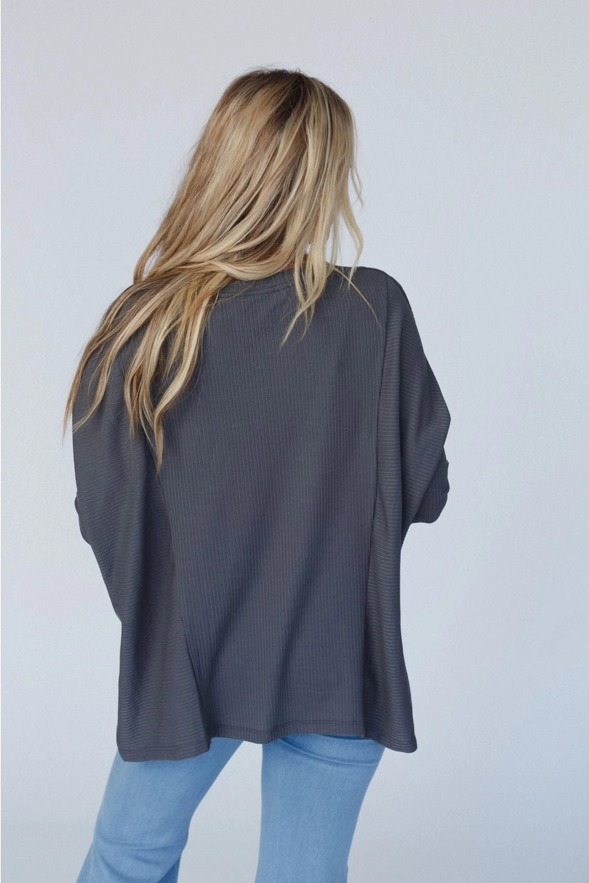 Three Bird Nest Rosemary Contrast Long Sleeve Top