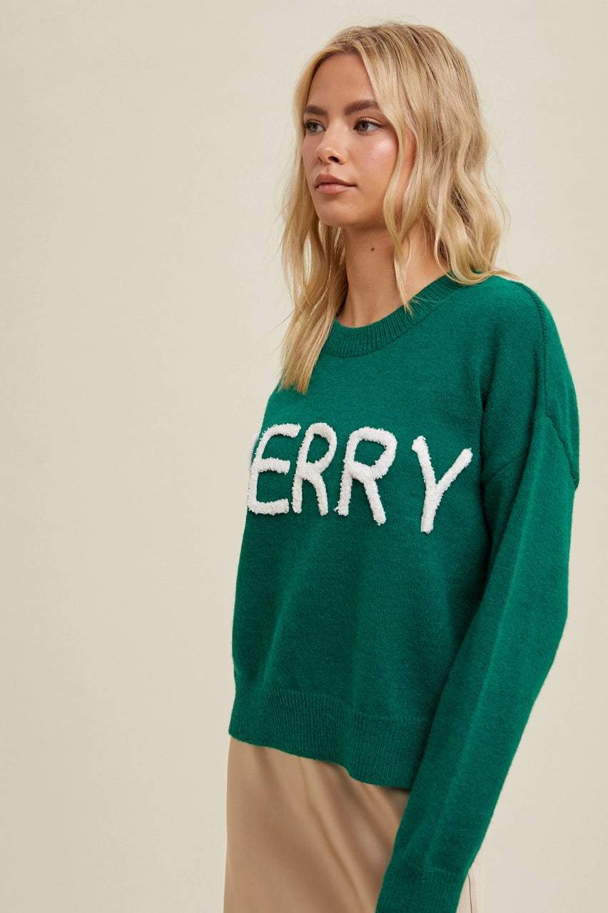 Wishlist Merry Fluffy Patch Sweater