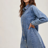 Bluivy Denim Button Down Shirt Dress