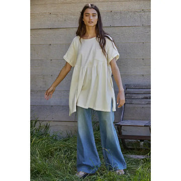 Cotton Oversized Flare Top