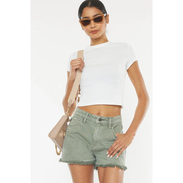 Kan Can High Rise Olive Shorts