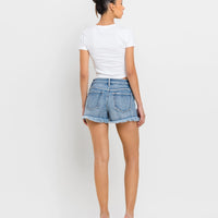 Vervet High Rise Frayed Hem A Line Shorts Darkroom