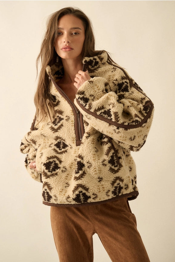 Geometric Sherpa Jacket