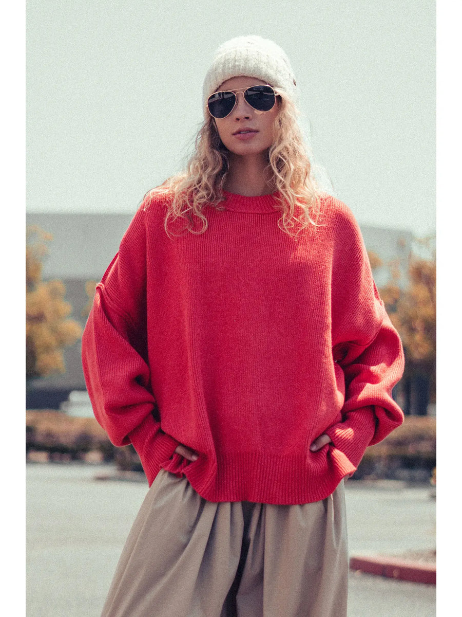 Oversized Cotton Blend Sweater