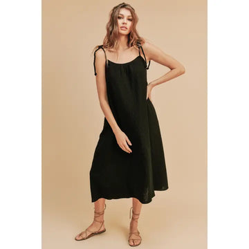 Black Midi Cotton Dress