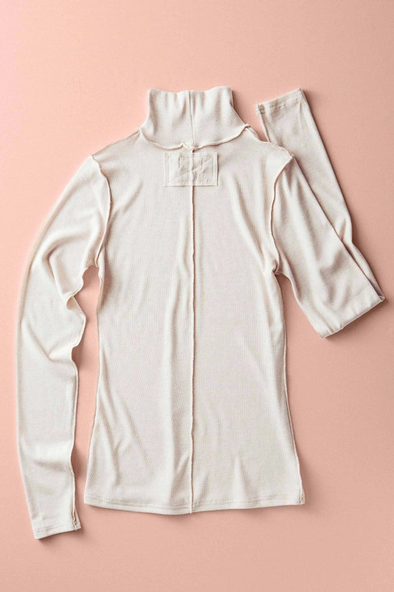 Contrast Seam Turtleneck