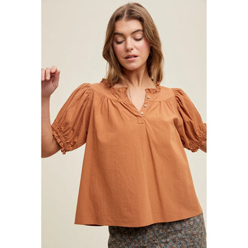 Puff Sleeve Camel Blouse
