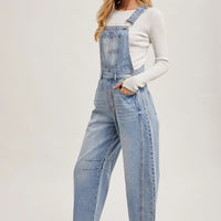 Bluivy Denim Barrel Overalls Light Wash