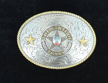 Nocona Oval Rope Edge State of Texas Buckle 37372